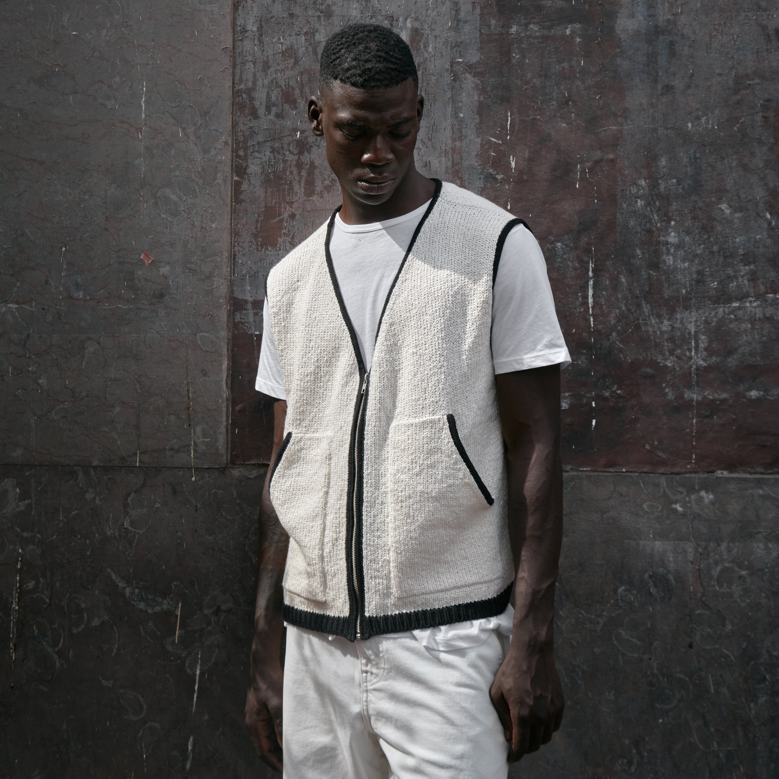 Margo Knit Vest (Off-White) Reuben Oliver