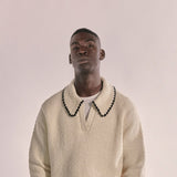 The Edith L/S Knit Polo (Off-White) Reuben Oliver