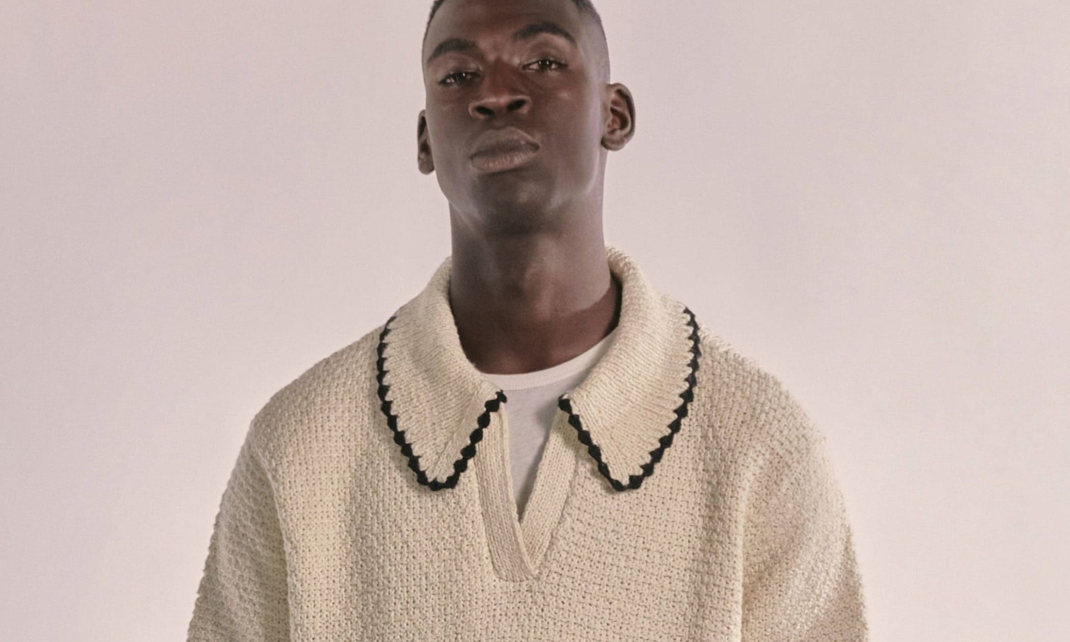 The Edith L/S Knit Polo (Off-White) Reuben Oliver