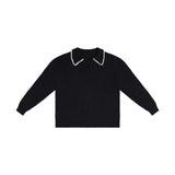 The Edith L/S Knit Polo (Black) Reuben Oliver
