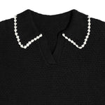 The Edith L/S Knit Polo (Black) Reuben Oliver