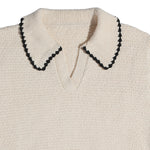 The Edith L/S Knit Polo (Off-White) Reuben Oliver