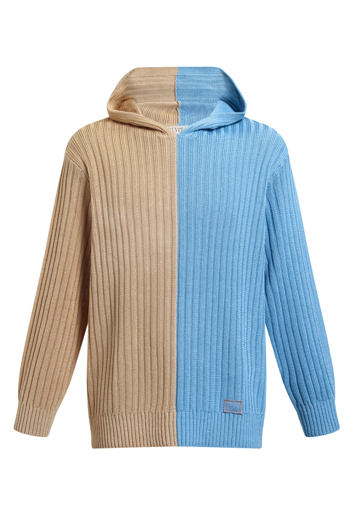 Two-Toned Ribbed Hoodie